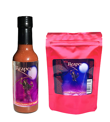 Carolina Reaper Hot Sauce 5 Dried Chili Peppers +2 Free Gift Set Wicked Reaper
