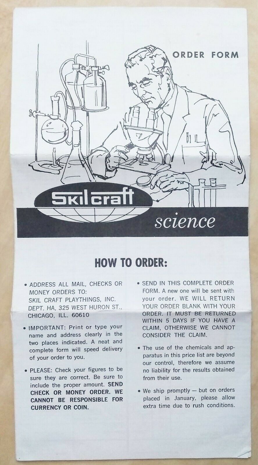 Skilcraft Science Equipment And Supplies Brochure - 1960's - Good - Clean