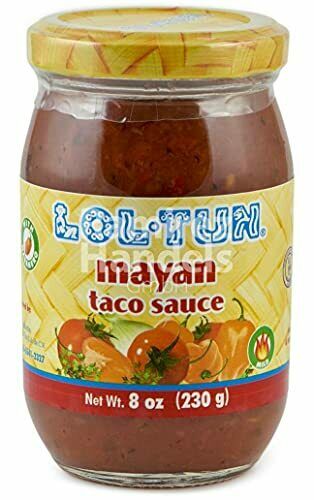 Lol-tun Mayan Hot Red Taco Sauce 230gr / 8oz (single) Natural, Plant-based