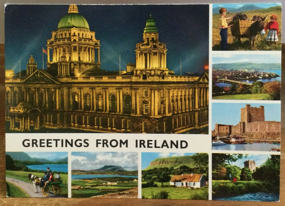 Irish Pc Greetings From (a United) Ireland  Multiview Ireland John Hinde 2ni97